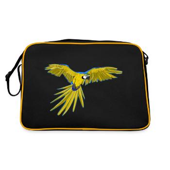 Gelbbrustara im Flug Ara ararauna - Retro Tasche - Schwarz/Gold - Hinten