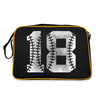 Numéro de baseball 18 numéro de maillot préféré - Sac Retro - noir/or - Dos