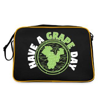 Have A Grape Day - Retro Tasche - Schwarz/Gold - Hinten