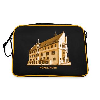 Nördlingen, Town Hall, Danube, Swabia, Bavaria - Retro Bag - black/gold - Back