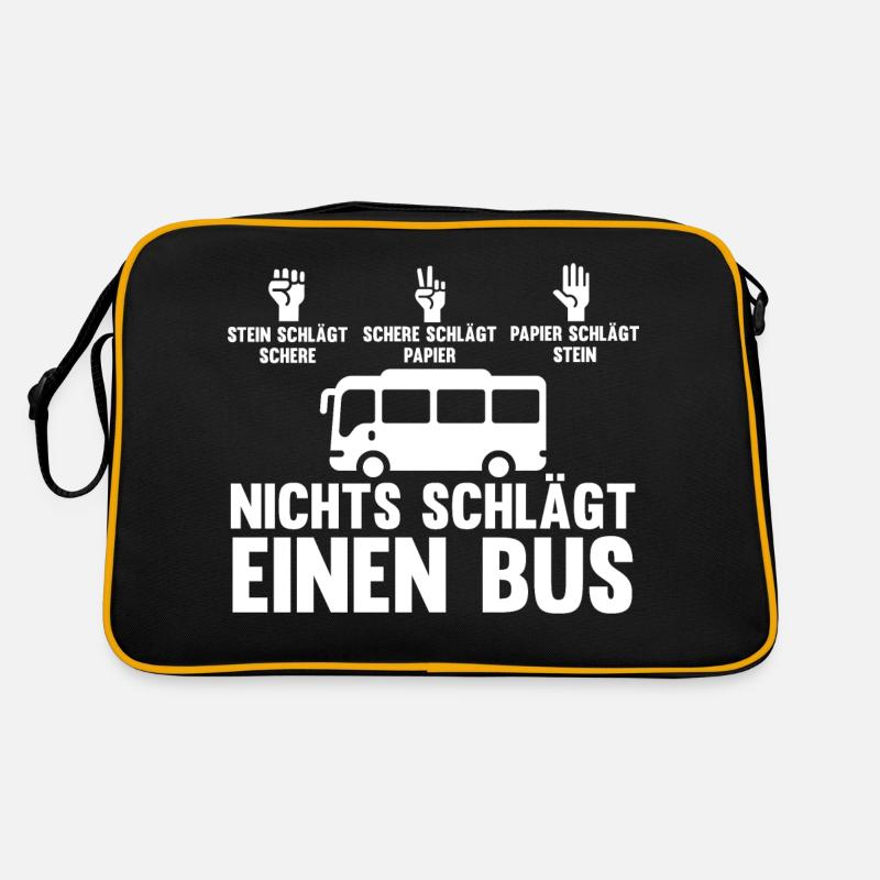 Bus Busfahrer - Retro Tasche - Schwarz/Gold