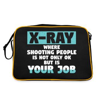 X-Ray Where Shooting People Is Not Only Ok - Retro Tasche - Schwarz/Gold - Hinten