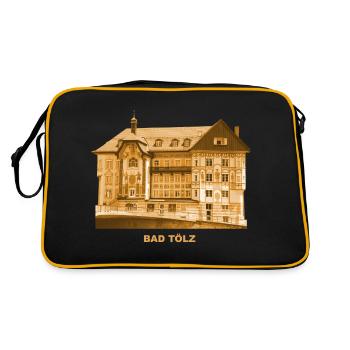 Bad Tölz Marienstift Kruglederer Oberbayern Bayern - Retro Tasche - Schwarz/Gold - Hinten