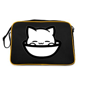 Chat confortable dans une gamelle - Sac Retro - noir/or - Dos