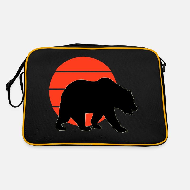 Vitage Bear Rétro Coucher de soleil - Sac Retro - noir/or