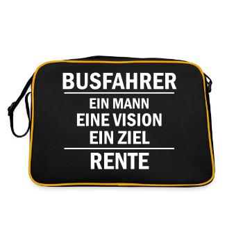 Handwerker Handyman Handwerk Werkzeug Baustelle - Retro Tasche - Schwarz/Gold - Hinten