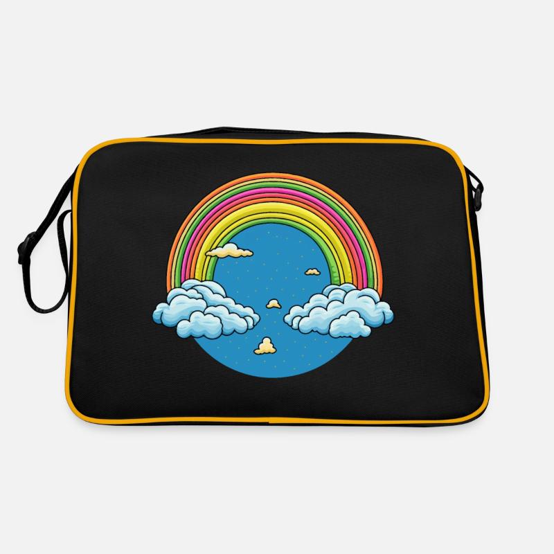 Rainbow clouds and stars Retro Bag