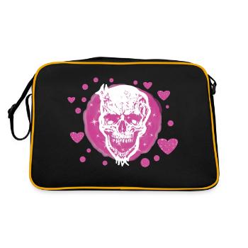 Crâne sincère - Coeurs - Sac Retro - noir/or - Dos