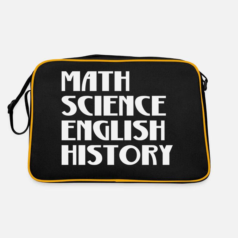 Math Science Anglais Histoire - Sac Retro - noir/or