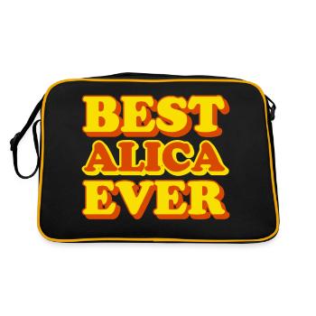 Alica Prénom Drôle de cadeau - Sac Retro - noir/or - Dos