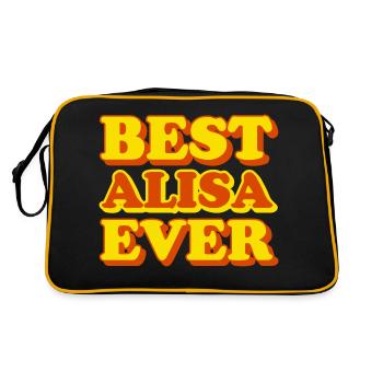 Alisa First Name Funny Gift - Retro Bag - black/gold - Back