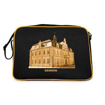 Demmin Rathaus Seenplatte Mecklenburg Vorpommern - Retro Bag - black/gold - Back