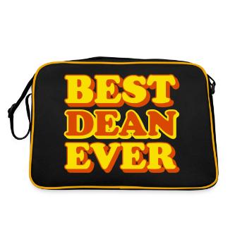 Dean First Name Funny Gift - Retro Bag - black/gold - Back