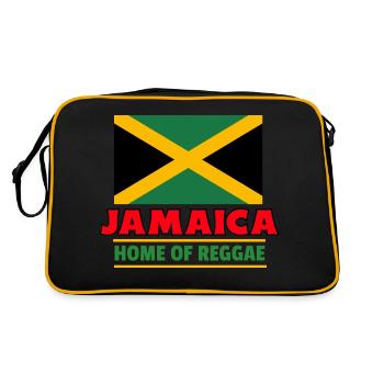Jamaika Heimat der Reggae-Rasta-Musikflagge - Retro Tasche - Schwarz/Gold - Hinten