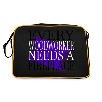 Woodworking Fun Funny Carpenter Citations - Sac Retro - noir/or - Dos