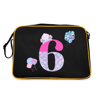 6th birthday mermaid - Retro Bag - black/gold - Back