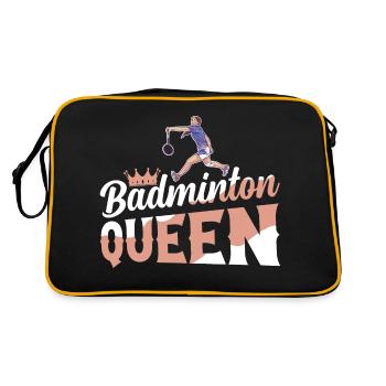 Badminton Queen Woman Girl Player - Sac Retro - noir/or - Dos