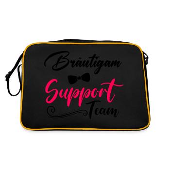 bräutigam support team - Retro Tasche - Schwarz/Gold - Hinten