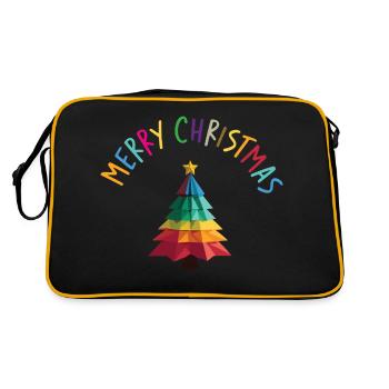 Frohe Weihnachten! - Retro Tasche - Schwarz/Gold - Hinten