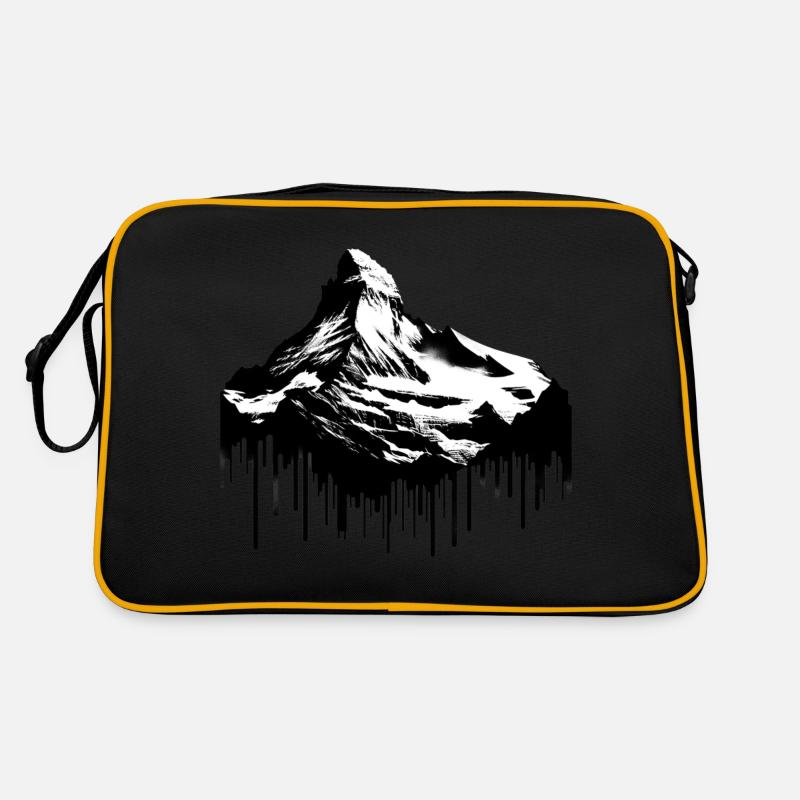 Zugspitze Bayern | Germany's highest mountain peak - Retro Tasche - Schwarz/Gold