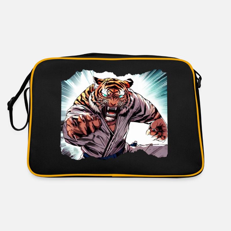 Karate Judo Japanisch - Retro Tasche - Schwarz/Gold