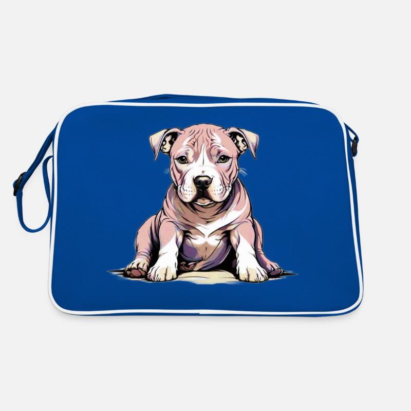 Pitbul Welpe Retro Tasche