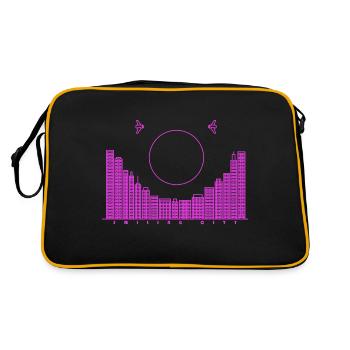 SmilingCity - lila Version - Retro Tasche - Schwarz/Gold - Hinten