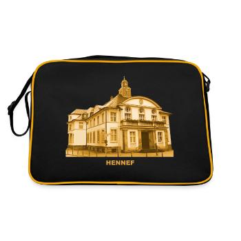 Hennef, Sieg, Town Hall, Rhine, North Rhine-Westphalia - Retro Bag - black/gold - Back