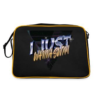beach swim team apnoe swimmers happy - Retro Tasche - Schwarz/Gold - Hinten