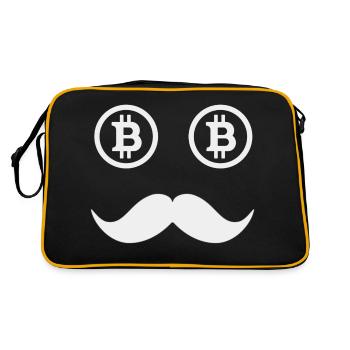 Blockchain de crypto-monnaie Bitcoin - Sac Retro - noir/or - Dos