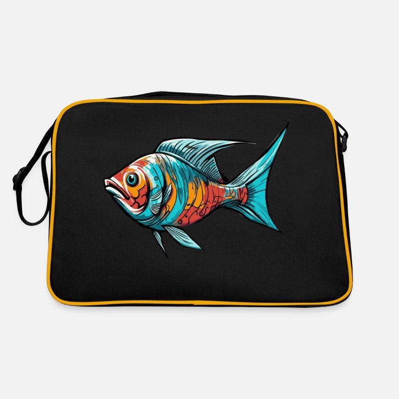 Colorful Graffiti Fish Retro Bag