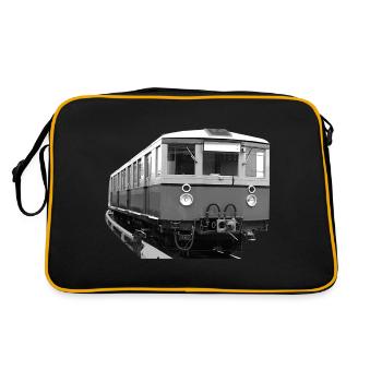 S-Bahn Berlin Triebwagen Eisenbahn Oldtimer - Retro Tasche - Schwarz/Gold - Hinten