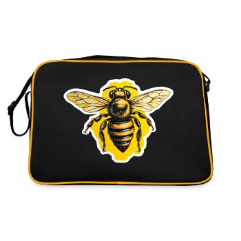 Honigbiene - Retro Tasche - Schwarz/Gold - Hinten
