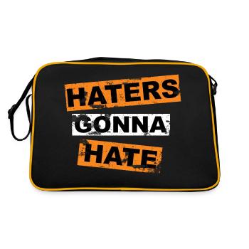Les haineux vont détester le lettrage en disant - Sac Retro - noir/or - Dos