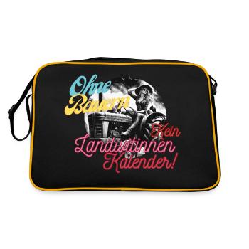 Landwirtinnen Kalender - Retro Tasche - Schwarz/Gold - Hinten