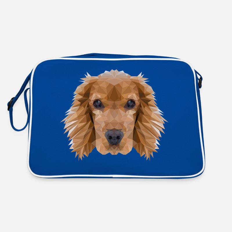 Cocker Spaniel Hund Polygondesign Retro Tasche