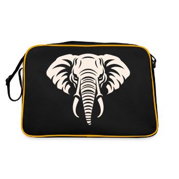 Elefant - Retro Tasche - Schwarz/Gold - Hinten