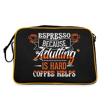 Espresso parce que grandir est difficile - Café - Sac Retro - noir/or - Dos