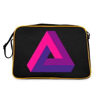 Mind-Bending Perspective: Impossible 3D Triangle - Retro Bag - black/gold - Back