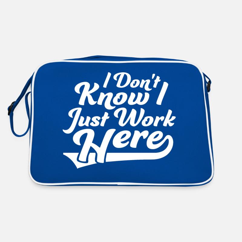 Funny I Don't Know I Just Work Here Sarcastic Joke Retro Bag