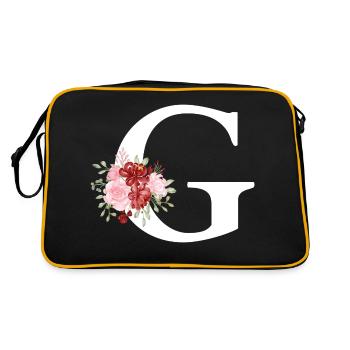 Lettre g floral rouge - Sac Retro - noir/or - Dos