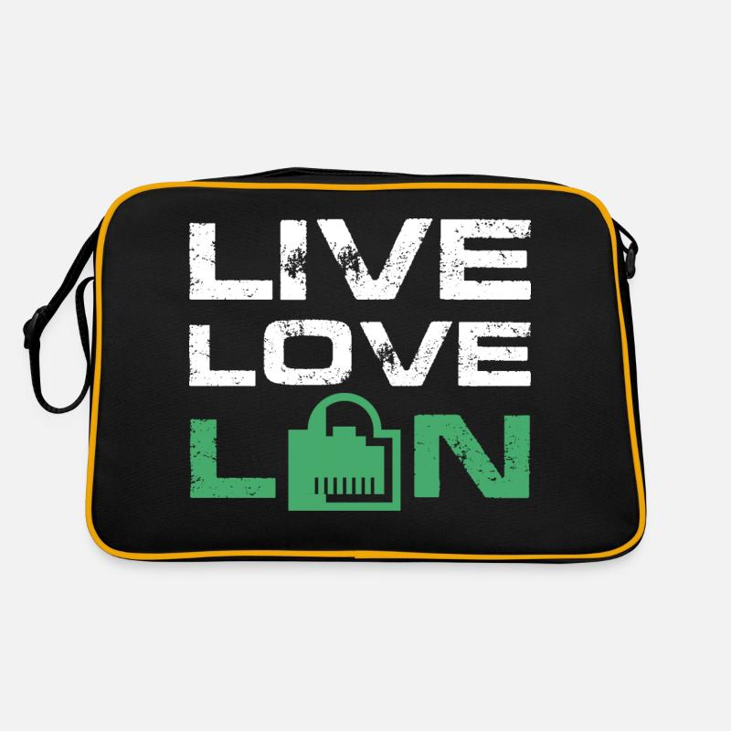 Live Love Lan IT Tech Administration du réseau Sac Retro
