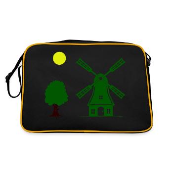 Windmill Tree - Retro Bag - black/gold - Back