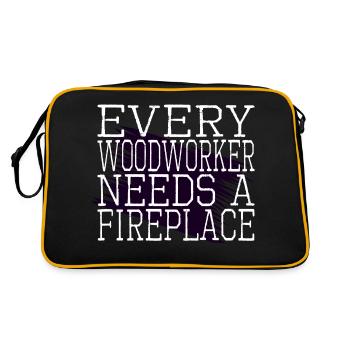 Axes Funny Carpenter Cabinetmaker Lumber - Retro Bag - black/gold - Back