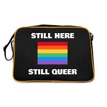 STILL HERE STILL QUEER gay pride - Retro Bag - black/gold - Back
