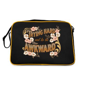 trying hard not to be awkward - Retro Bag - black/gold - Back