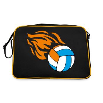 Volley-ball enflammé volant - Sac Retro - noir/or - Dos