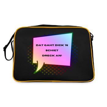 Low German: It's none of your business! - Retro Bag - black/gold - Back