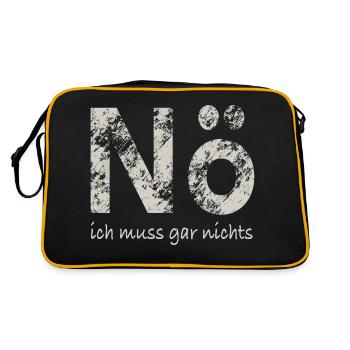 Nö, ich muss gar nichts - Retro Tasche - Schwarz/Gold - Hinten