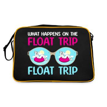 what happens on the float trip Design - Retro Tasche - Schwarz/Gold - Hinten